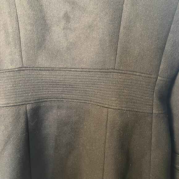 Bebe, Black Wool Jacket with Rabbit Fur Collar Size L - Picture 7 of 10